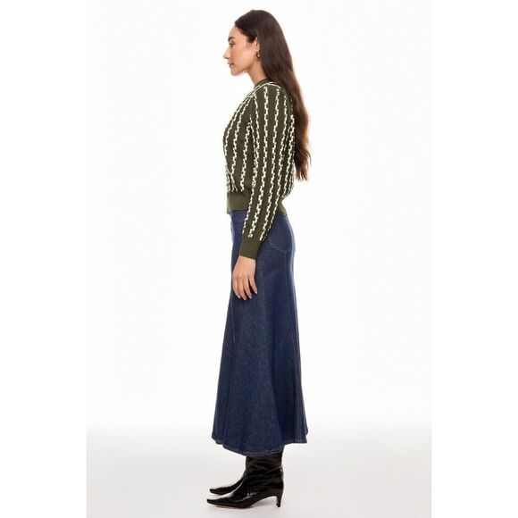 Jason Wu Collective Green Knit Weave Sweater - Picture 8 of 9